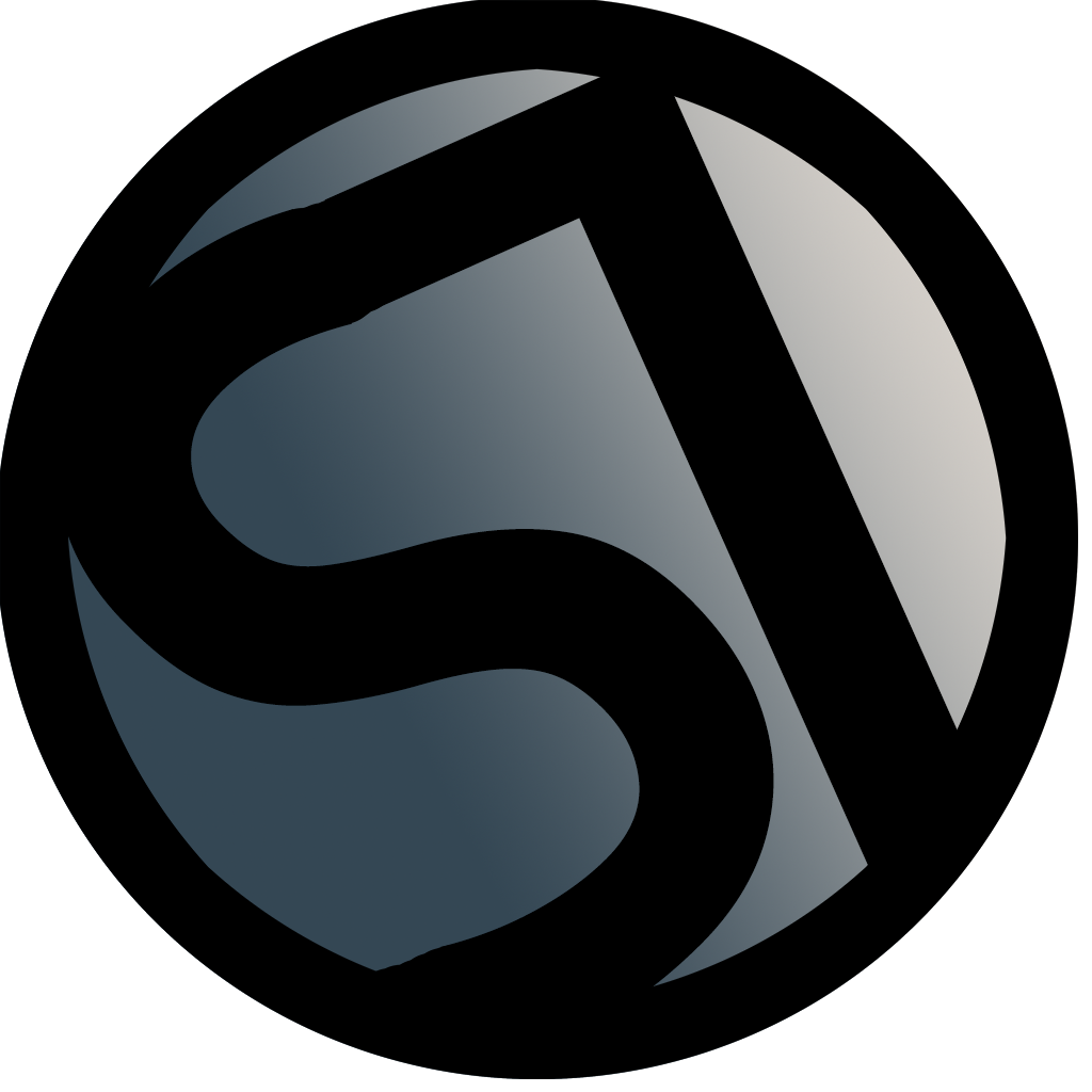 Logo Depicting the letters 'S' and 'L' intertwined in a thick stroke circle, with a gradient background from gray blue to white